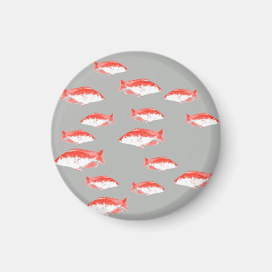 Roter und Grauer Fisch Magnet