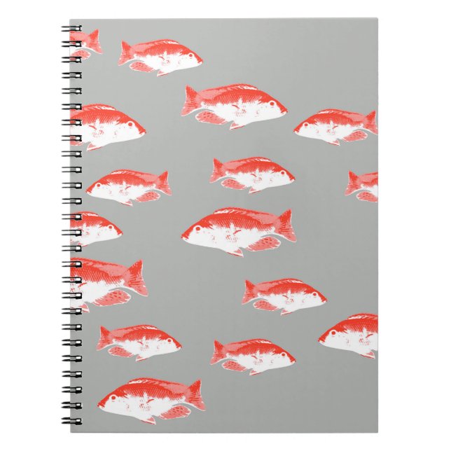 Roter und Grauer Fisch Notizblock (Vorderseite)
