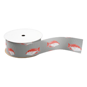 Roter und Grauer Fisch Ripsband