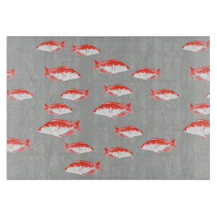 Roter und Grauer Fisch Schneidebrett