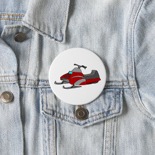 Roter und grauer Schneemobil Button