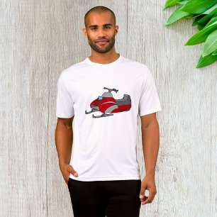 Roter und grauer Schneemobil T-Shirt