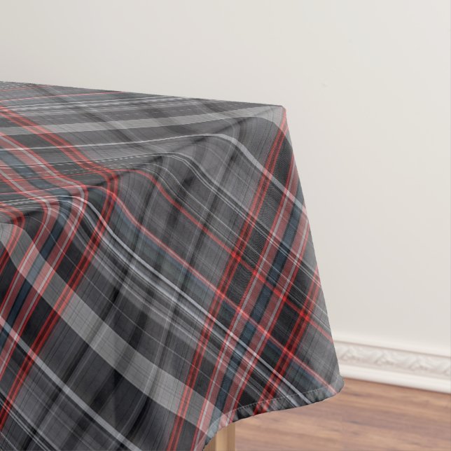 Roter und grauer Tartan Tischdecke (Beispiel)