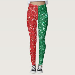 roter und grüner Glitter Leggings