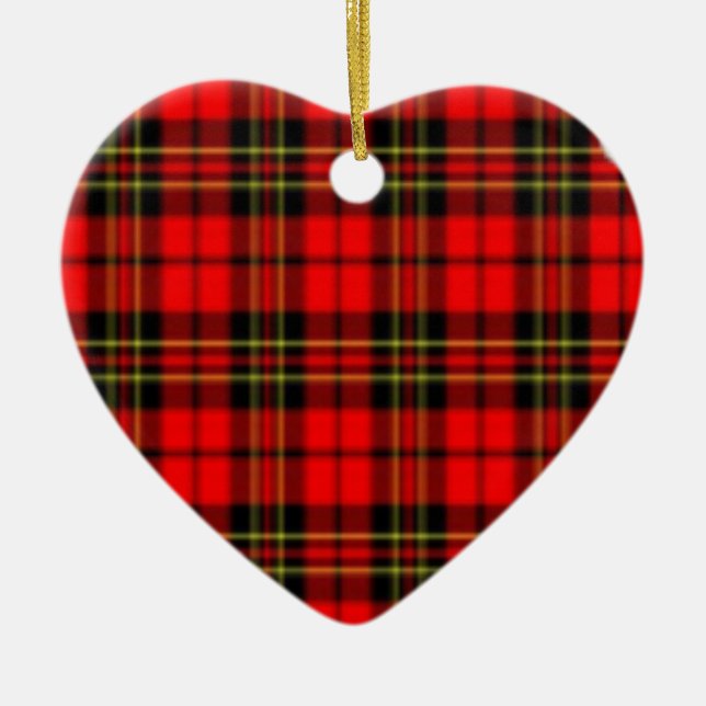 Roter und grüner karierter Stern Keramik Ornament (Vorne)