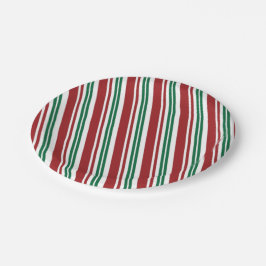 Roter und grüner Pfefferminzstreifen Pappteller