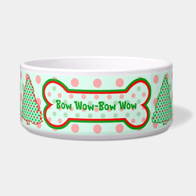 Roter und grüner Polka-Dot-Baum Napf (Vorderseite)