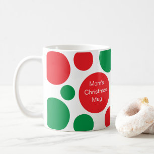 Roter und grüner Punkt mit Namen Weihnachten Kaffeetasse