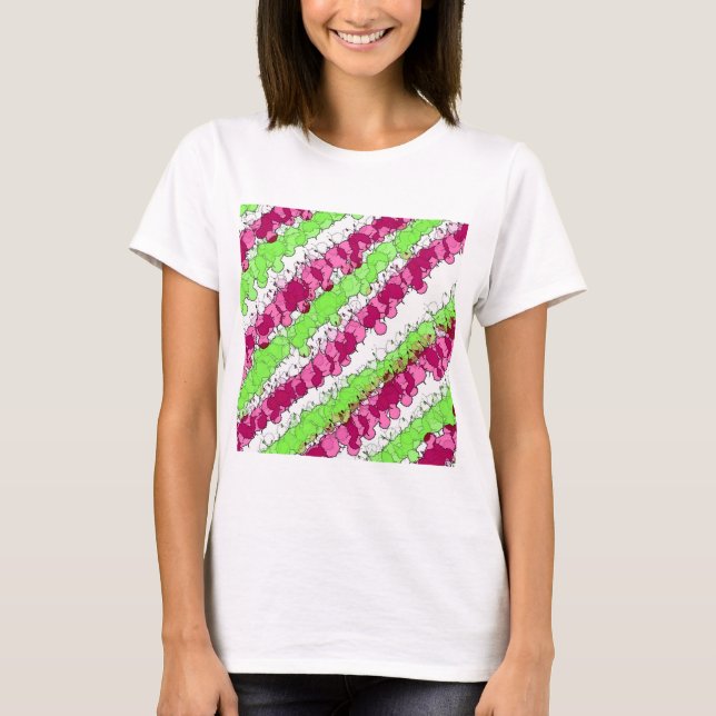 Roter und grüner Spritzer erschüttert T-Shirt (Vorderseite)