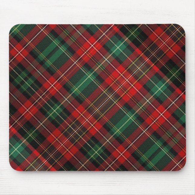 Roter und grüner Tartan Kariert Mousepad (Vorne)