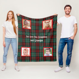Roter und grüner Tartan Kariert Wir Liebe Sie Flee Fleecedecke