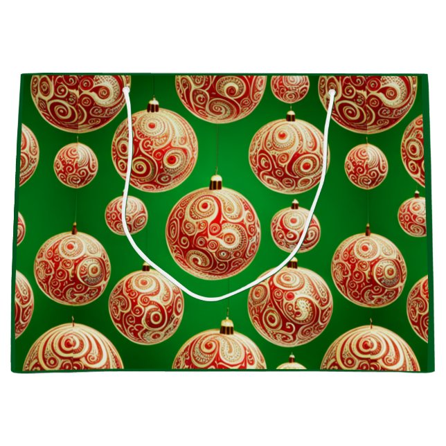 Roter und grüner Urlaub Große Geschenktüte (Vorderseite)