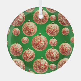 Roter und grüner Urlaub Ornament Aus Glas