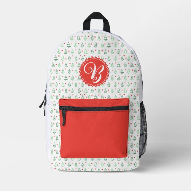 Roter und grüner Weihnachtsbaum Bedruckter Rucksack (Vorderseite)