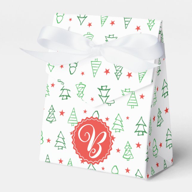 Roter und grüner Weihnachtsbaum Geschenkschachtel (Vorderseite)
