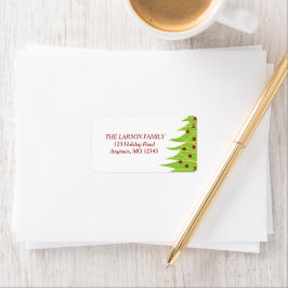 Roter und grüner Weihnachtsbaum | Holiday Address  Adressaufkleber