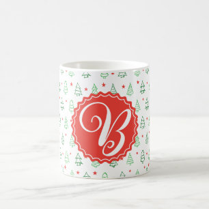 Roter und grüner Weihnachtsbaum Kaffeetasse