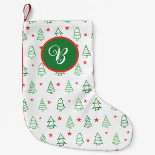 Roter und grüner Weihnachtsbaum Kleiner Weihnachtsstrumpf