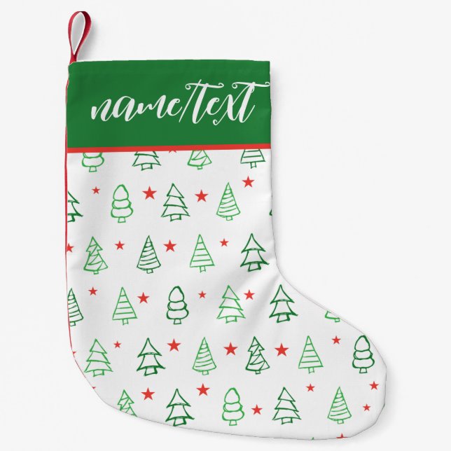 Roter und grüner Weihnachtsbaum Kleiner Weihnachtsstrumpf (Vorderseite)