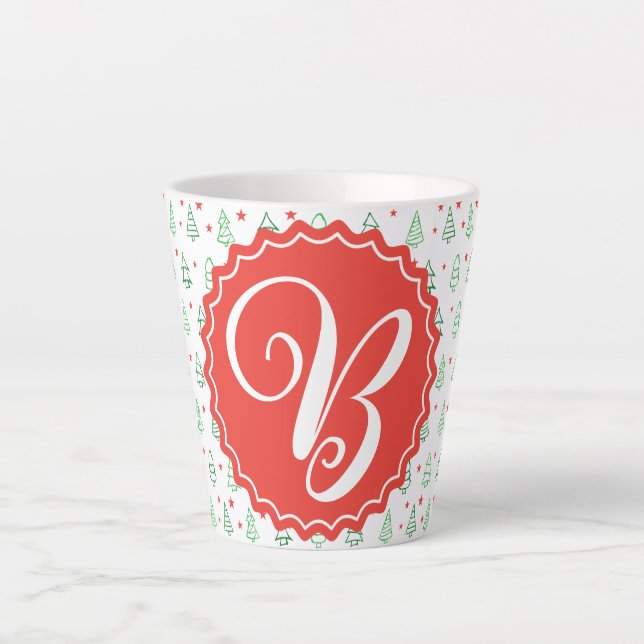 Roter und grüner Weihnachtsbaum Milchtasse (Vorderseite)