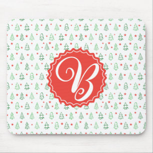 Roter und grüner Weihnachtsbaum Mousepad