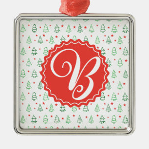 Roter und grüner Weihnachtsbaum Ornament Aus Metall