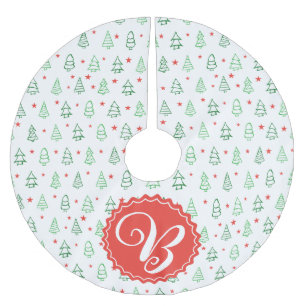 Roter und grüner Weihnachtsbaum Polyester Weihnachtsbaumdecke