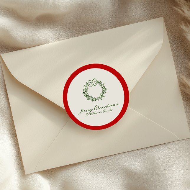 Roter und grüner Weihnachtsbaum Runder Aufkleber (Von Creator hochgeladen)