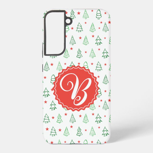 Roter und grüner Weihnachtsbaum Samsung Galaxy Hülle (Rückseite)