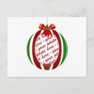Roter und grüner Weihnachtsbaum-Schmuck Bilderrahm Feiertagspostkarte