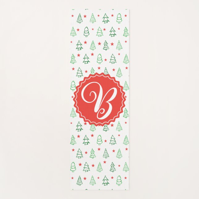 Roter und grüner Weihnachtsbaum Yogamatte (Vorderseite)
