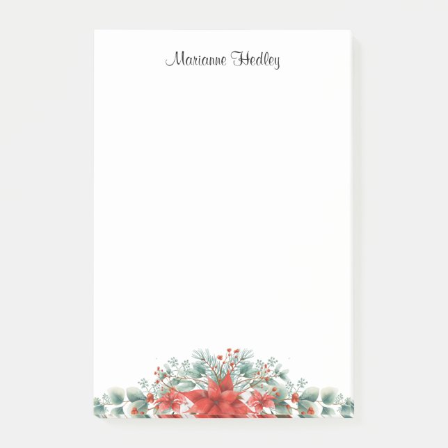 Roter und grüner Weihnachtsmann Individuelle Name  Post-it Klebezettel (Vorderseite)