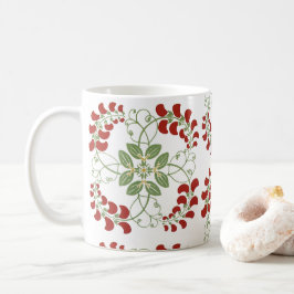 Roter und grüner Wein und Blume Kaffeetasse
