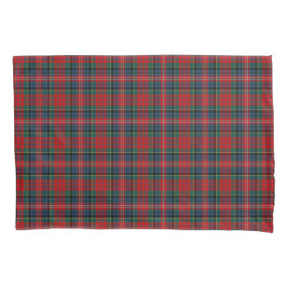 Roter und königblauer MacPherson-Clan-Schottenkaro Kissenbezug