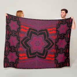Roter und Lila Lotus in Schwarz-Fleece-Blankon Fleecedecke