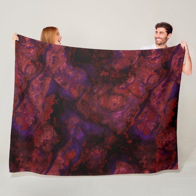Roter und Lila Stein abstrakt Fleecedecke (Beispiel)
