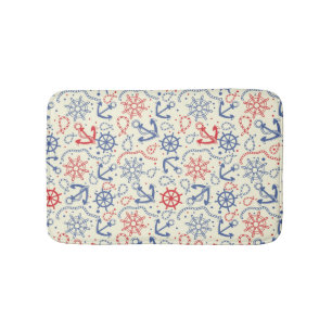 Roter und marinierter Hintergrund mit Anker Badematte