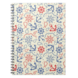 Roter und marinierter Hintergrund mit Anker Notizblock