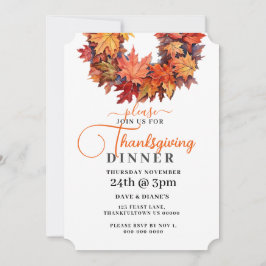 Roter und orangefarbener Herbstleaves Wreath-Ernte Einladung