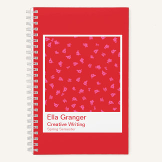 Roter und rosa Blumen-Notizbuch Notizbuch