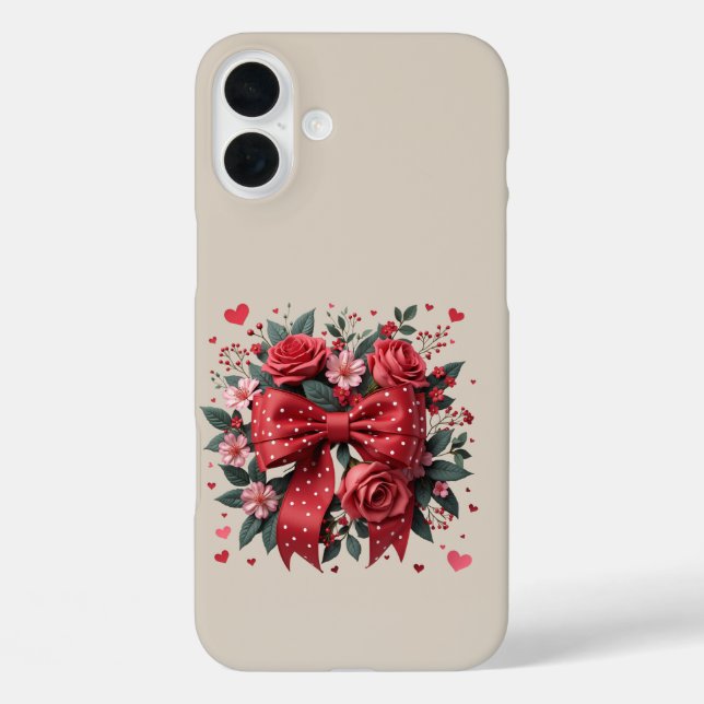 Roter und rosa Blumenkokett Case-Mate iPhone Hülle (Rückseite)