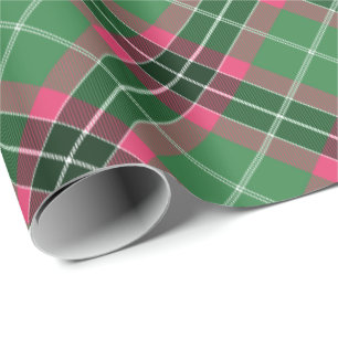 Roter und rosa Tartan Rotated Geschenkpapier