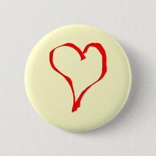 Roter und SahneLiebe-Herz-Entwurf Button
