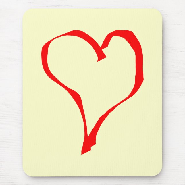 Roter und SahneLiebe-Herz-Entwurf Mousepad (Vorne)