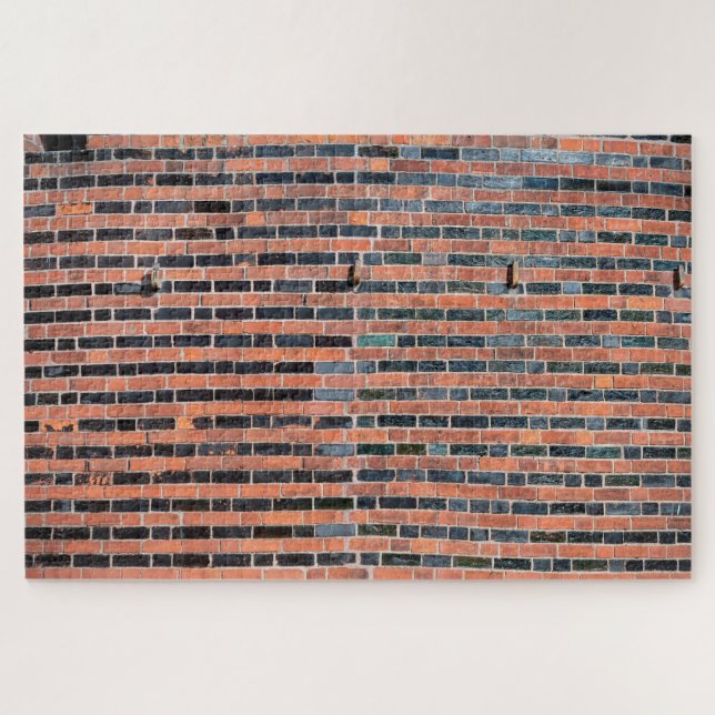 Roter und schwarzer Backstein ikonisches Holstento Puzzle (Horizontal)
