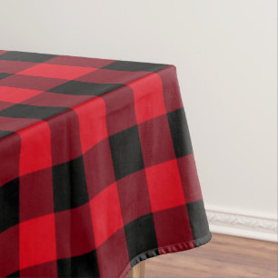 Roter und schwarzer Büffel-Karo Tischdecke