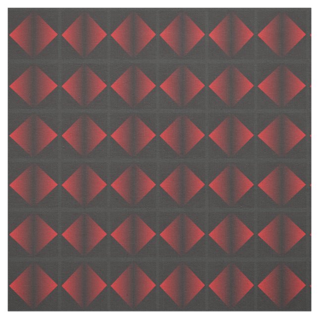 Roter und schwarzer Diamant-Muster-Baumwollgewebe Stoff (Muster)