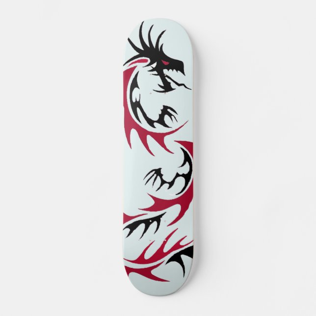 roter und schwarzer Drache Skateboard (Vorderseite)