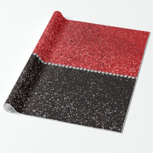 Roter und schwarzer Glitter Geschenkpapier
