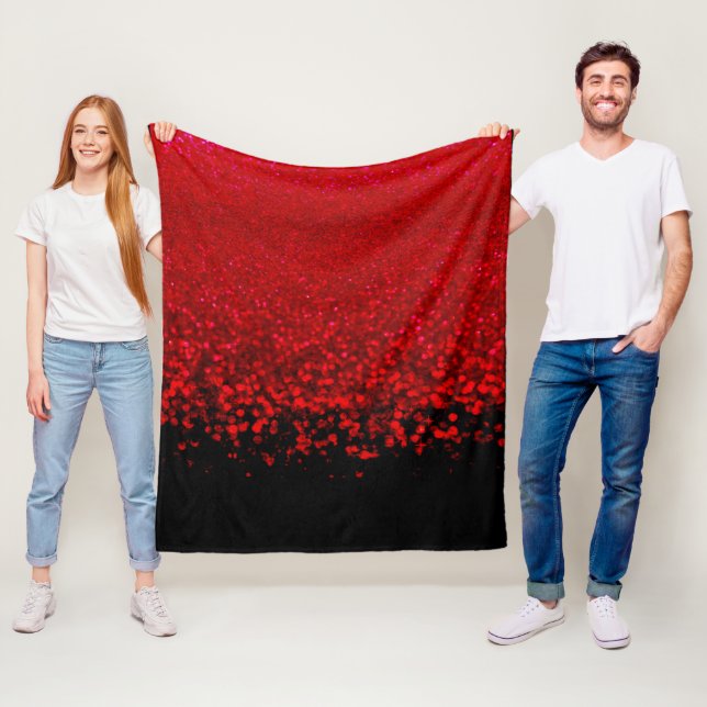 Roter und schwarzer Glitzer Ombre Fleecedecke (Beispiel)